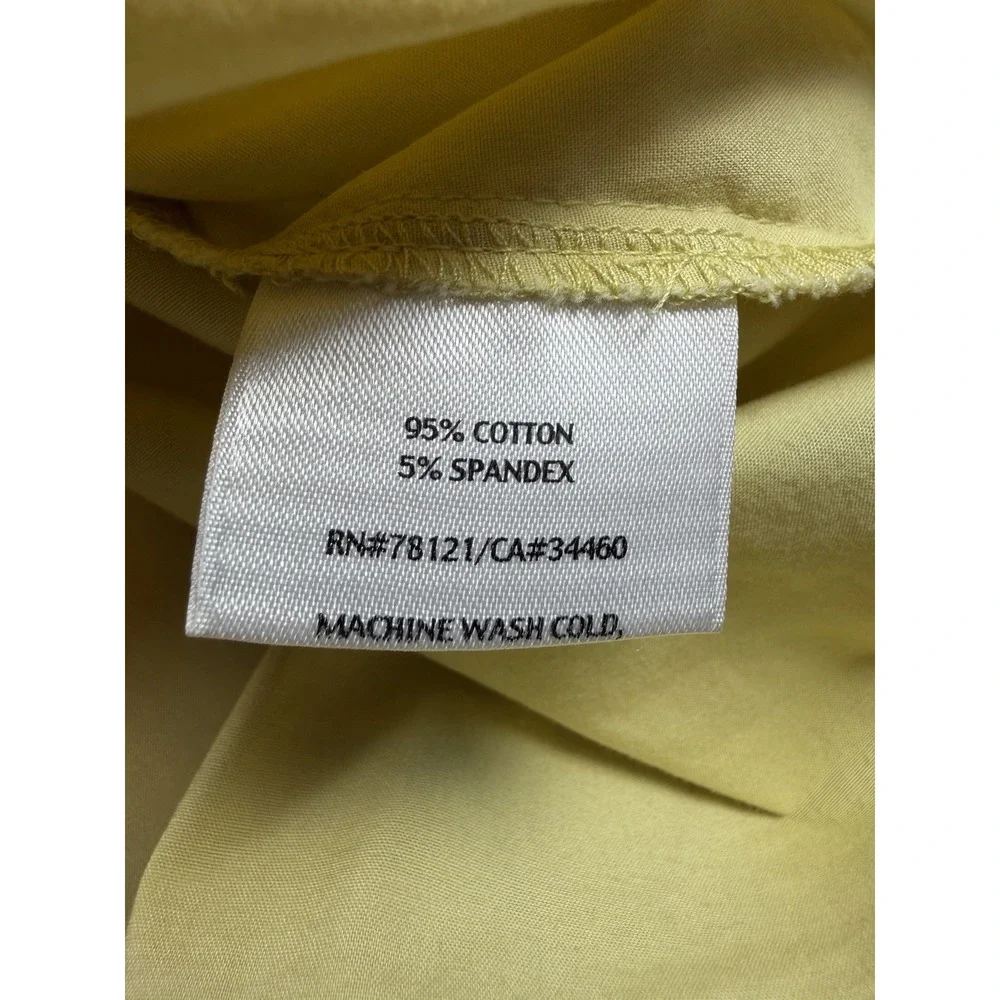 Eileen Fisher Women's L Stretch Cotton Button Up Long Sleeve Yellow Top *Read*